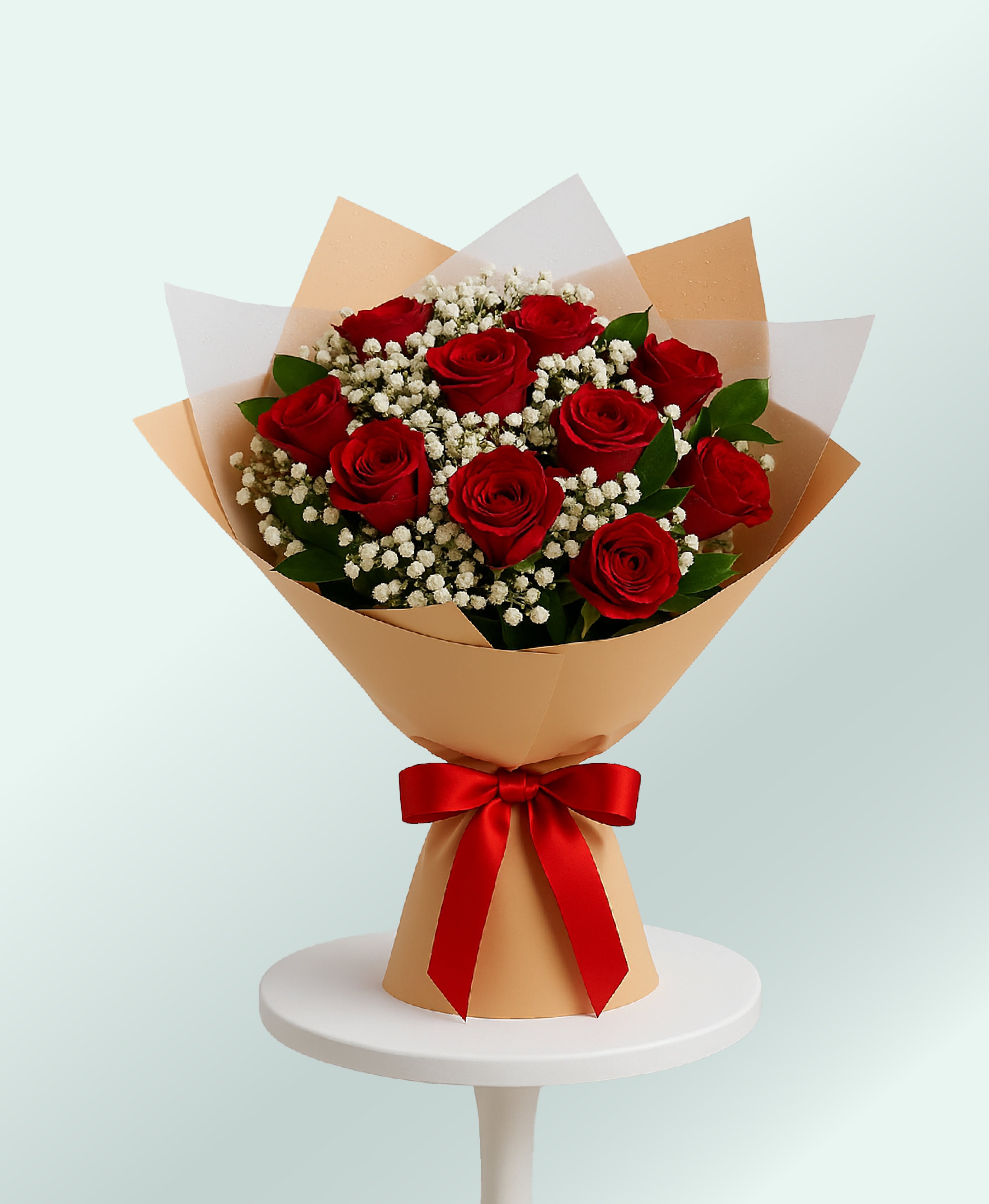 Golden Grace Red Roses Bouquet